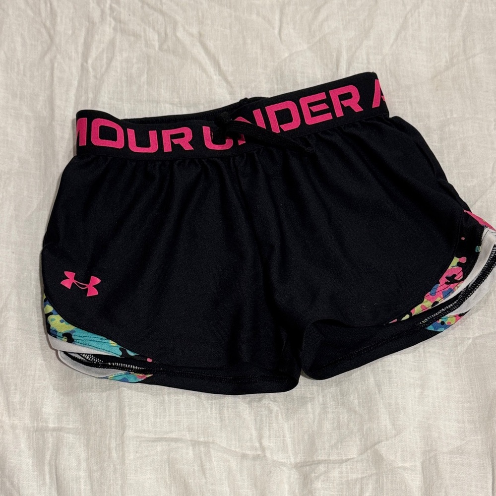 Under Armour Women's Black Shorts with Pink Accents